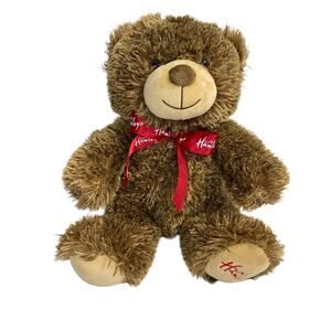 HAMLEY'S Red Logo Bow Embroidered Foot Soft Plush Teddy Bear London